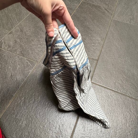 Anthropologie Hype Blue White Stripe Mini Skirt Linen Blend Nautical SZ 6 Spring - Picture 8 of 10